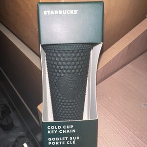 Matte black Starbucks keychain
